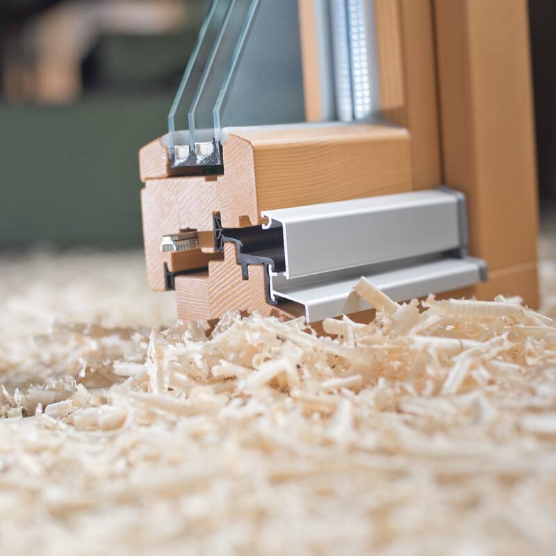 Fotodetail einer Musterecke für ein Fenster. Fotoreportage für Fensterbau Glaserei Vosseler