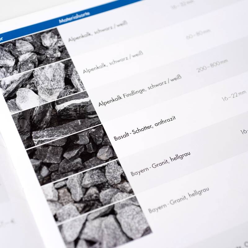 Fotodetail einer Seite in der Schüttgut-Preisliste der Firma Knobel in Albstadt