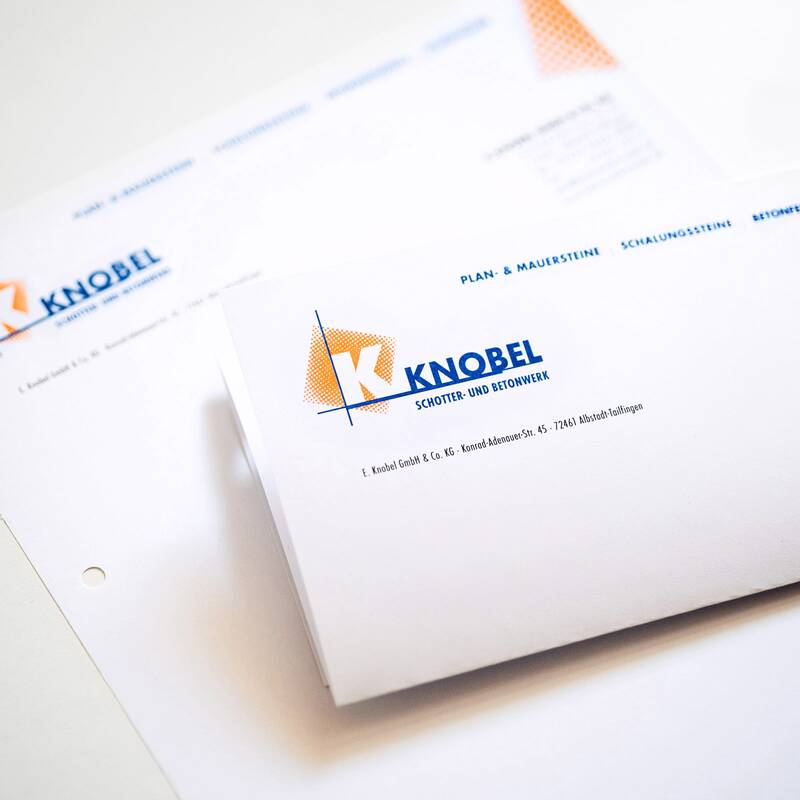 Foto gefalteter Briefpapiere Firma Knobel in Albstadt